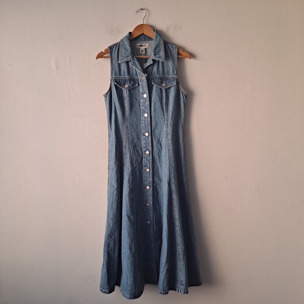 NWT Madewell Pleated Midi Shirtdress Airy Denim Edition Billings Wash Size 6 - Picture 5 of 16